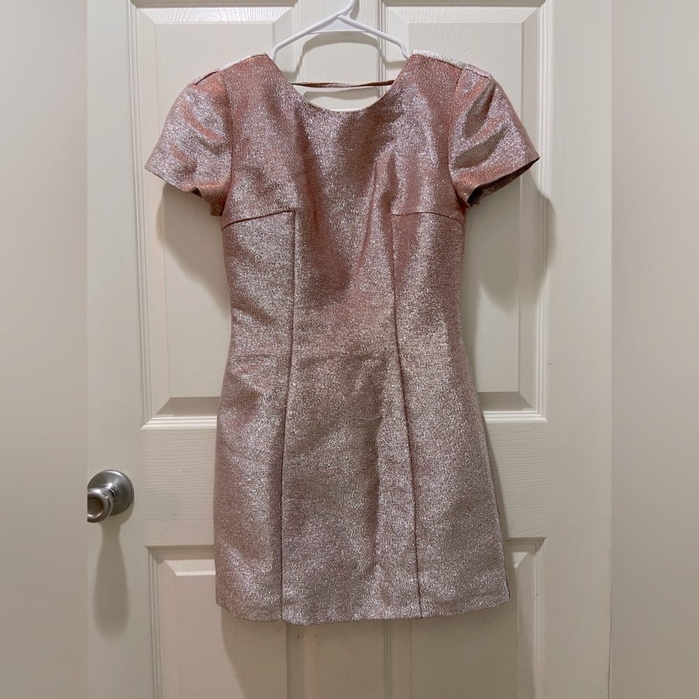 Express Shimmery Rose Gold Mini Dress